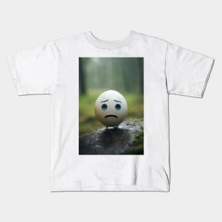 Sad emoticon in the woods Kids T-Shirt